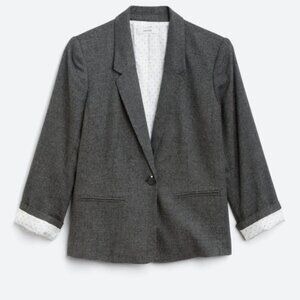 NEW Kensie Rebekah Textured Plaid Blazer Grey Women's Size Medium Stitch Fix
